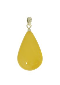 Kettenanh&auml;nger OSTSEE-SCHMUCK "OSTSEE-SCHMUCK Anh&auml;nger Tropfen ca. 30 mm lang - Gold 333/000", gelb (wei&szlig;, neutral), Schmuckanh&auml;nger, Damen, 40 x 18mm, Bernstein, 3,3 g, Kettenanh&auml;nger