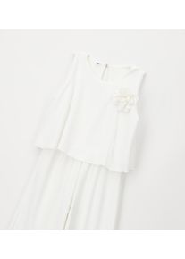 Jumpsuit IDO "GIRL SET", M&auml;dchen, Gr. M, EURO-Gr&ouml;&szlig;en, sanftes wei&szlig;, 100% Polyester, Overalls Jumpsuit