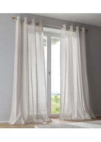 Vorhang Kutti "Brondby" Gr. 4, grau (taupe), B:135cm H:245cm, Leinenstruktur, Polyester, Gardinen, Vorhang, Landhausgardine Leinenoptik Natur, Topseller