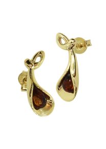 Paar Ohrstecker OSTSEE-SCHMUCK "OSTSEE-SCHMUCK Ohrstecker Jeanne Ohrstecker Jeanne", gelb (wei&szlig;, neutral), Ohrringe, Damen, 18 x 7mm, Gelbgold 375, Paar Ohrstecker