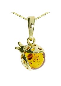 Kette mit Anh&auml;nger OSTSEE-SCHMUCK "OSTSEE-SCHMUCK Kette mit Anh&auml;nger Marienk&auml;fer" Gr. 40, gold (wei&szlig;, neutral), Halsketten, Damen, 40cm, Silber 925 (Sterlingsilber), L: 40, Kette mit Anh&auml;nger