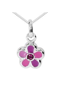 Kette mit Anh&auml;nger OSTSEE-SCHMUCK "OSTSEE-SCHMUCK Kette mit Anh&auml;nger Blume Kette mit Anh&auml;nger Blume" Gr. 50, lila (wei&szlig;, neutral), Halsketten, Damen, 50cm, Silber 925 (Sterlingsilber), L: 40, Kette mit Anh&auml;nger
