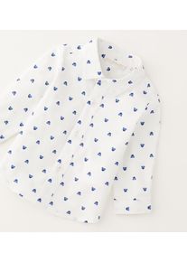 Businessshirt MINIBANDA "BABY BOY LONG SLEEVE SHIRT", Jungen, Gr. 6, wei&szlig;, light blau, 98% Baumwolle, 2% Elasthan, Shirts Businessshirt