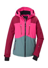 Skijacke Killtec "KSW 191 GRLS SKI JCKT", M&auml;dchen, Gr. 176, pink (rot), Obermaterial: 100% Polyester.Futter: 100% Polyester.F&uuml;llung: 100% Polyester, Jacken Skijacke, Wind- und wasserdichte Kinder Skijacke mit Colourblock Design