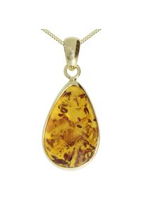 Kette mit Anh&auml;nger OSTSEE-SCHMUCK "OSTSEE-SCHMUCK Kette mit Anh&auml;nger Classic Tropfen 21 x 14 mm" Gr. 42, gold (wei&szlig;, neutral), Halsketten, Damen, 42cm, Silber 925 (Sterlingsilber), L: 42, Kette mit Anh&auml;nger
