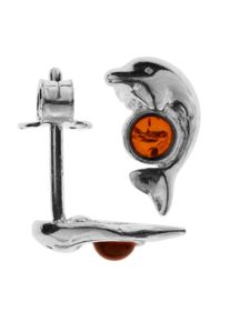 Paar Ohrstecker OSTSEE-SCHMUCK "OSTSEE-SCHMUCK Ohrstecker Delphin Ohrstecker Delphin", wei&szlig; (wei&szlig;, neutral), Ohrringe, Damen, 11 x 6mm, Silber 925 (Sterlingsilber), Paar Ohrstecker