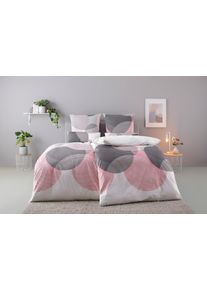 Bettw&auml;sche OTTO HOME "Carla ab Gr. 135x200 cm und in drei Qualit&auml;ten", rosa, B/L: 155cm x 220cm, 1 Stk., 1 Stk., Feinbiber, B/L: 80cm x 80cm, 2 Stk., Feinbiber, Obermaterial: 100% Baumwolle, Bettw&auml;sche, Bettw&auml;sche, 100% Baumwolle, geometrisches Design, Kreise, Bierbaum by OTTO home