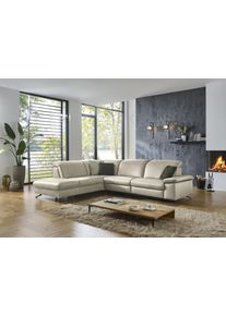 Ecksofa DIE PLANBAR "PN-EM20091, L-Form, Breite 297 cm", beige (cloudy pearl), B:297cm T:245cm, Sofas, Ecksofa, inkl. Kopfteilverstellung, optional elektr. Relaxfunktion u. Stauraum