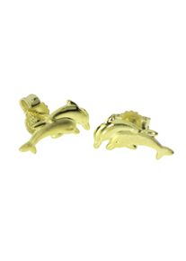 Paar Ohrstecker OSTSEE-SCHMUCK "OSTSEE-SCHMUCK Ohrstecker Delphinpaar Ohrstecker Delphinpaar", gelb (wei&szlig;, neutral), Ohrringe, Damen, 12 x 5mm, Gelbgold 333, Paar Ohrstecker
