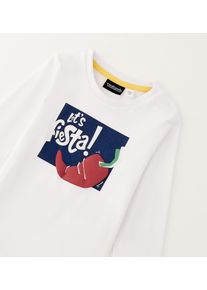 T-Shirt sarabanda "BABY BOY SWEATER", M&auml;dchen, Gr. 4A, wei&szlig; (optical wei&szlig;), 100% Baumwolle, Shirts T-Shirt