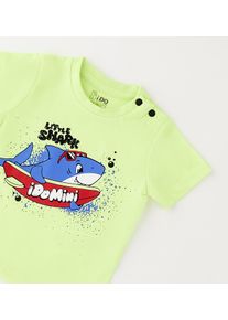T-Shirt IDO "BABY BOY SUMMER T-SHIRT", Jungen, Gr. 9, gr&uuml;n (fluo gr&uuml;n), 65% Polyester, 35% Baumwolle, Shirts T-Shirt