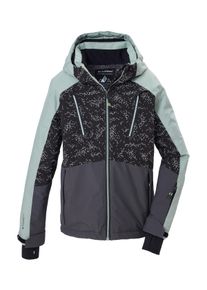 Skijacke KILLTEC "KSW 208 BYS SKI JCKT", Herren, Gr. 152, schwarz (graugr&uuml;n), Obermaterial: 100% Polyester.Futter: 100% Polyester.F&uuml;llung: 100% Polyester, Jacken Skijacke, Wind- und wasserdicht, Schneefang, All-over-Print