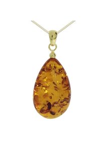 Kette mit Anh&auml;nger OSTSEE-SCHMUCK "OSTSEE-SCHMUCK Kette mit Anh&auml;nger Tropfen ca. 34 mm lang" Gr. 45, gold (wei&szlig;, neutral), Halsketten, Damen, 45cm, Gelbgold 333, L: 42, Kette mit Anh&auml;nger