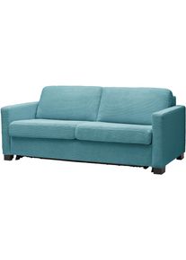 Schlafsofa Home Affaire "Vionelle, 2-Sitzer mit Kaltschaummatratze nach Wahl, Breite 166 cm", petrol, B:166cm H:81cm T:98cm, 88% Polyester, 12% Polyacryl, Sofas, Schlafsofa, Dauerschl&auml;fer mit wahlweise Standard- oder Premium-Matratze