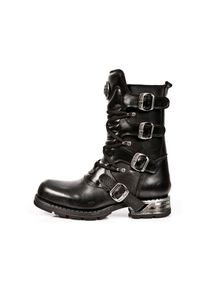 New Rock, Damen, Stiefel &raquo;Biker Boots M-MR017-C10&laquo; Handgefertigt, Made in Spain, Schwarz, 44, Made in Spain
