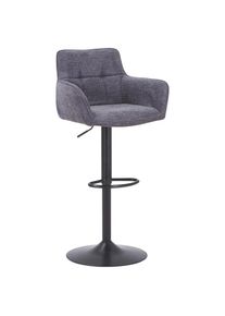 Livetastic Barhocker, Grau, Schwarz, Metall, Textil, F&uuml;llung: Schaumstoff, Drehteller, 54.5x111.5x51.5 cm, Sitzfl&auml;che 360&deg; drehbar, inklusive Armlehnen, Esszimmer, Barm&ouml;bel, Barhocker