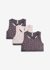 bonprix Bustieră cu bumbac moale (set/ 3 buc.), gri, 128/134