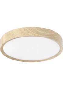 Eglo Deckenleuchte "Musurita Deckenlampe, Deckenleuchte aus Metall und Holz, IP44, Lampe", braun, 1, &Oslash; 34cm H: 6cm, 1 Stk., Leuchten, Wand-/Deckenleuchte - H6 x &Oslash;34 cm - Holzoptik natur - 14,6W inkl., Deckenleuchte