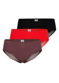 Brasilslip Schiesser "Modern Multipacks", Damen, Gr. 44, bunt (920, sonstige), Single Jersey, Obermaterial: 95% Baumwolle, 5% Elasthan, k&ouml;rpernah, Unterhosen Brasilslip, Spitzenb&auml;nder, Single-Jersey, Baumwollmischung