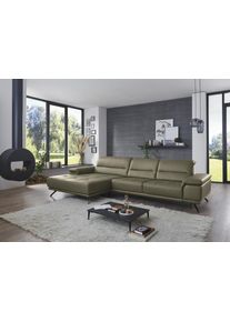 Ecksofa DIE PLANBAR "PN-EM19074, L-Form, Breite 343 cm", torro olive, B:343cm T:193cm, Sofas, Ecksofa, inkl. Sitztiefen- und Kopfteilverstellung