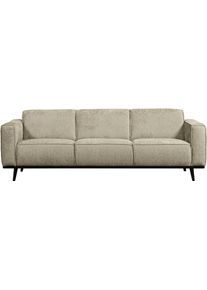 3-Sitzer Woood "Statement, Sofa auf Birke-Gestell, H 77 x B 230 x T 93 cm", wheatfield, B:230cm H:77cm T:93cm, Sofas, 3-Sitzer, mit Bonellfederkern und Wellenunterfederung, Frei im Raum stellbar
