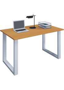 Schreibtisch Vcm "Schreibtisch B&uuml;rotisch Computertisch 80x50 Lona U", braun (wei&szlig;, buche), B:80cm T:50cm, Tische, Schreibtisch