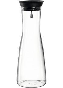 Wasserkaraffe Leonardo "CIAO", transparent (klar), B:11cm H:29cm T:11cm &Oslash;:10cm, Borosilikatglas, Edelstahl, Silikon, Karaffen, Wasserkaraffe, 1000 ml