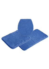 Badematte OTTO HOME "Inga, Badezimmer Teppich, Badvorleger" Gr. 12, blau, H:20mm, Polyester, Badematten, Badematte, Badteppich, unifarben, weich, als halbrund und rechteckig erh&auml;ltlich