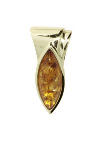 Kettenanh&auml;nger OSTSEE-SCHMUCK "OSTSEE-SCHMUCK Anh&auml;nger Gleiter-Rieke Anh&auml;nger Gleiter-Rieke", gelb (wei&szlig;, neutral), Schmuckanh&auml;nger, Damen, 27 x 13mm, Gelbgold 333, 4,7 g, Kettenanh&auml;nger