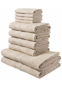 Handtuch Set OTTO HOME "Vanessa, 10-tlg Handtuch-Set, weich, in Standard- und Premium-Qualit&auml;t", beige (creme), 10 tlg., Standard (420g/m&sup2;), Walkfrottee, Walkfrottee, Obermaterial: 100% Baumwolle, Handtuch-Sets, Handtuch Set, 100% Baumwolle, Duscht&uuml;cher, Handt&uuml;cher, G&auml;stet&uuml;cher, mit Bord&uuml;re, Topseller