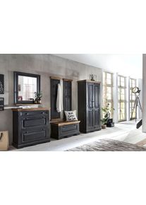 Garderoben-Set Sit, schwarz (schwarz, honig), Kastenm&ouml;bel-Sets, Garderoben-Set