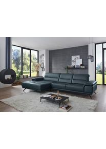 Ecksofa DIE PLANBAR "PN-EM19074, L-Form, Breite 343 cm", torro graphite blau, B:343cm T:193cm, Sofas, Ecksofa, inkl. Sitztiefen- und Kopfteilverstellung