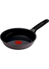 Bratpfanne Tefal "Ceramic Control Grey", schwarz (grau), B:21,8cm H:7,7cm L:37,6cm &Oslash;:20cm, Pfannen, Bratpfanne, Keramikbeschichtung, Induktion, Thermo-Signal Temperaturanzeiger