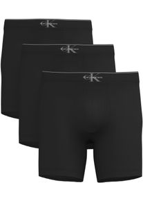 Boxershorts "Boxer Brief 3PK", Herren, Gr. L (52), schwarz, schwarz, schwarz, Jersey, Obermaterial: 95% Baumwolle, 5% Elasthan, Calvin Klein Underwear, unifarben, k&ouml;rpernah, Unterhosen Boxershorts, K&ouml;rpernahe Passform mit elastischem Bund
