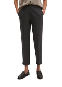 Marc O'Polo 7/8-Hose MARC O'POLO, Damen, Gr. 40, N-Gr, grau (dunkelgrau), Flanell, Obermaterial: 49% Polyester, 48% Viskose, 3% Elasthan, Nadelstreifen, slim fit kn&ouml;chelfrei, Hosen 7/8-Hose, mit Schlitz am Saum, Slim Fit