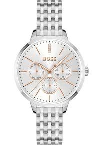 Multifunktionsuhr BOSS "SYMPHONY", silber (silberfarben), Armbanduhren, Damen, Multifunktionsuhr, Quarzuhr, Armbanduhr, Damenuhr, Edelstahlarmband, analog