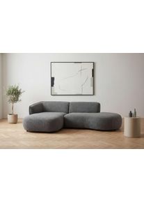 Ecksofa Home Affaire "OSTRUP Rundsofa, L-Form, Naturt&ouml;ne, Boucle oder Chenille", graphite, B:278cm H:73cm T:152cm, 100% Polyester, Sofas, Ecksofa, Breite 278 cm, organische Form mit sanften Rundungen