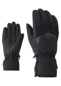 Skihandschuhe Ziener "GABINO-Z", Herren, Gr. 7, schwarz, Kunstfaser, Handschuhe Skihandschuhe, wasserabweisend, windabweisend, atmungsaktiv