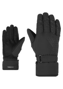 Skihandschuhe Ziener "KISAR-Z AQUASHIELD DAMEN", Damen, Gr. 8, schwarz, Kunstfaser, Handschuhe Skihandschuhe, wasserdicht, winddicht, atmungsaktiv, warm, weiches Fleece-Futter