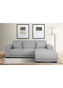 Ecksofa OTTO HOME "BORNHOLM L-Form, B: 234 cm - OTTO. Verl&auml;ssliche Qualit&auml;t.", grau (hellgrau), B:234cm H:85cm T:162cm, 100% Polyester, Sofas, Ecksofa, Recamiere links oder rechts bestellbar, Wellenfederung, inkl. 2 Kissen
