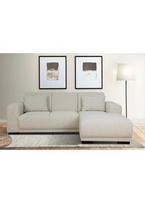 Ecksofa OTTO HOME "BORNHOLM L-Form, B: 234 cm - OTTO. Verl&auml;ssliche Qualit&auml;t.", beige (creme), B:234cm H:85cm T:162cm, 100% Polyester, Sofas, Ecksofa, Recamiere links oder rechts bestellbar, Wellenfederung, inkl. 2 Kissen
