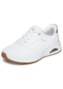 Slip-On Sneaker Skechers "ARCH FIT UNO", Damen, Gr. 36, wei&szlig;, Lederimitat, Schuhe Slip-On Sneaker, Schlupfschuh, Halbschuh, Freizeitschuh mit Slip ins