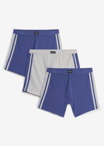 bonprix Bokserki o dopasowanym kroju (3 pary), niebieski, 7 (XL)