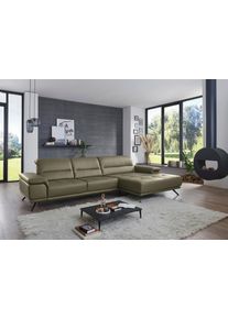 Ecksofa DIE PLANBAR "PN-EM19074, L-Form, Breite 343 cm", torro olive, B:343cm T:193cm, Sofas, Ecksofa, inkl. Sitztiefen- und Kopfteilverstellung