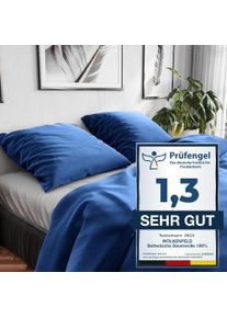 Bettw&auml;sche WOLKENFELD "Renforc&eacute; Bettw&auml;sche Baumwolle - Nat&uuml;rlich weiches Schlafgef&uuml;hl", blau (marineblau), B/L: 155cm x 200cm, 1 Stk., 1 Stk., Renforc&eacute;, B/L: 80cm x 80cm, 2 tlg., Renforc&eacute;, Obermaterial: 100% Baumwolle, Bettw&auml;sche, Bettw&auml;sche, 135x200 cm, 155x220 & &Uuml;bergr&ouml;&szlig;en I inkl. Kissenbez&uuml;ge 80x80 I uni