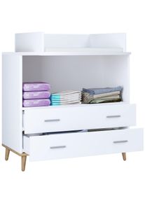 Wickelkommode Vcm "Wickelkommode Wickeltisch Wickelregal Lindas", braun (wei&szlig;, honig, eiche), B:80cm T:49cm, Schr&auml;nke, Wickelkommode