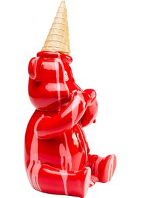 Dekofigur KARE DESIGN "Sitting Gelato Bear", rot, B:18cm H:37cm T:17cm, Polyresin, Dekofiguren, Dekofigur, verschiedene Farben & Gr&ouml;&szlig;en