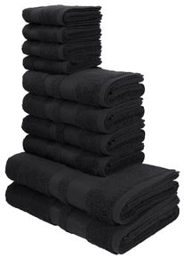Handtuch Set OTTO HOME "Vanessa, 10-tlg Handtuch-Set, weich, in Standard- und Premium-Qualit&auml;t", schwarz, 10 tlg., Premium (550g/m&sup2;), Walkfrottee, Walkfrottee, Obermaterial: 100% Baumwolle, Handtuch-Sets, Handtuch Set, 100% Baumwolle, Duscht&uuml;cher, Handt&uuml;cher, G&auml;stet&uuml;cher, mit Bord&uuml;re
