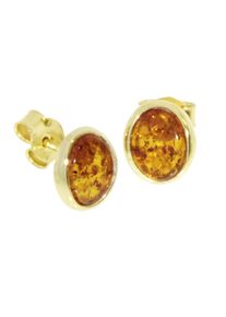 Paar Ohrstecker OSTSEE-SCHMUCK "OSTSEE-SCHMUCK Ohrstecker Classic 8 x 6 mm", gelb (wei&szlig;, neutral), Ohrringe, Damen, 10 x 8mm, Silber 925 (Sterlingsilber), Paar Ohrstecker
