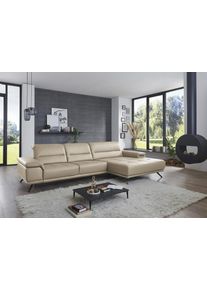 Ecksofa DIE PLANBAR "PN-EM19074, L-Form, Breite 343 cm", torro pearl, B:343cm T:193cm, Sofas, Ecksofa, inkl. Sitztiefen- und Kopfteilverstellung